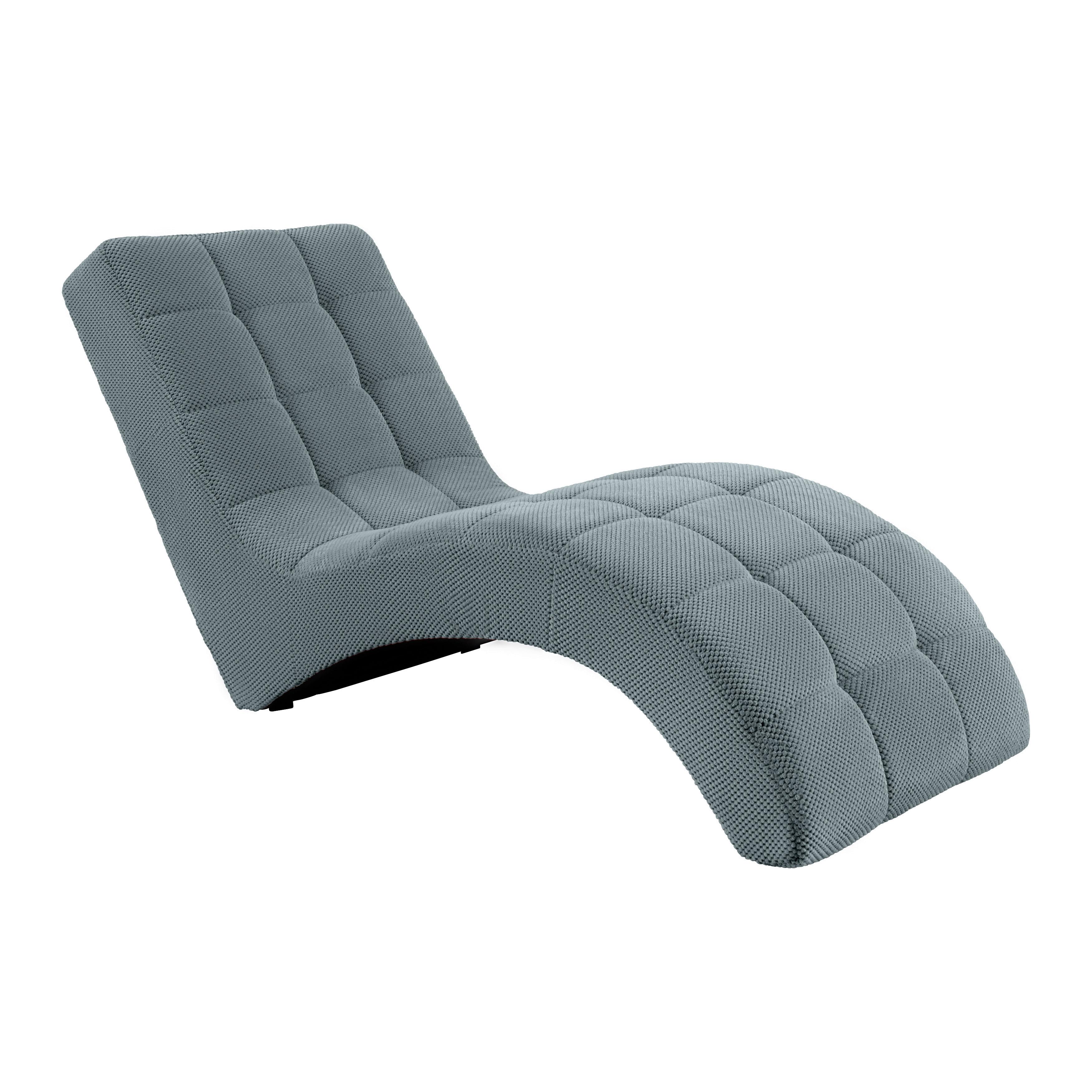 Relaxačné ležadlo LAVANDA, modrosivá, max. 120 kg - čierna/modrosivá, Modern, textil/plast (68/80/167cm) - Mömax