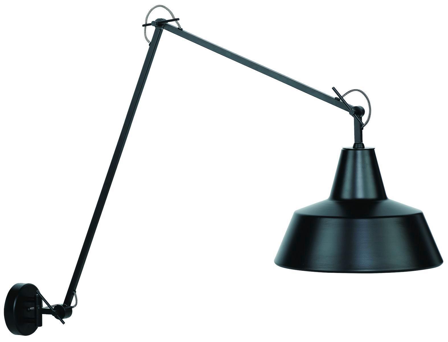 Wandleuchte Chicago 1-Flammig verstellbare Arme - Schwarz, Design, Metall (36/130cm) - It's about Romi