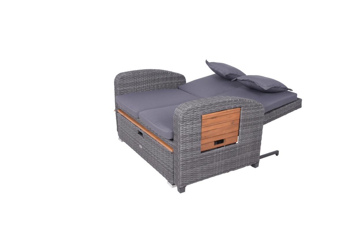 Loungegarnitur Bari - Dunkelgrau/Anthrazit, Basics, Holz/Kunststoff (116/95/118cm) - Gardenson