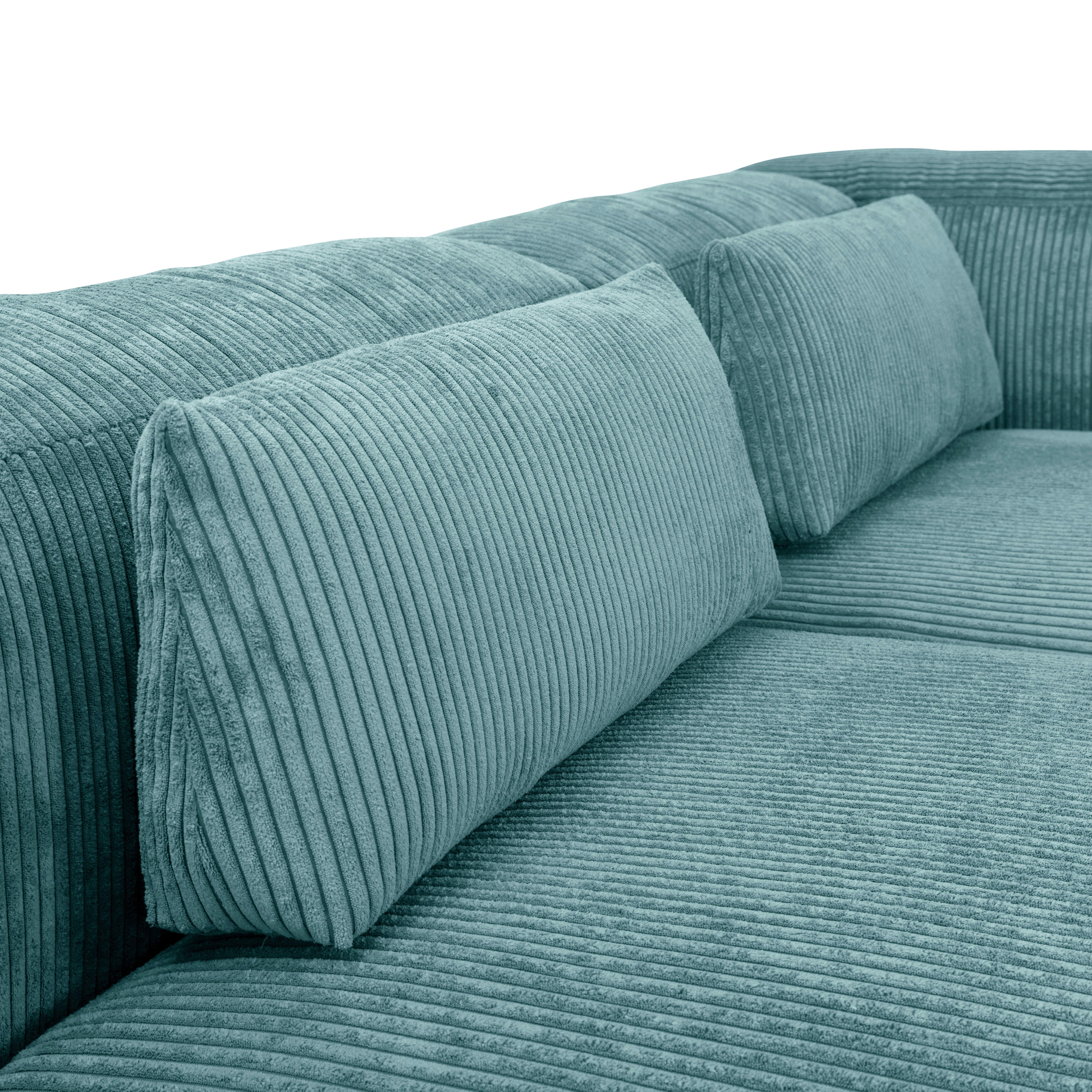Rückenkissen Lenata 60x25 Cm Eisblau Cord - Blau, Design, Textil (60/25/12cm) - Max Winzer