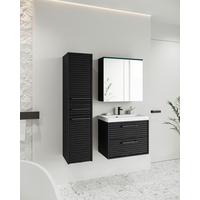 Badmöbel-Set 4--teilig. Toronto 90cm Schwarz - Schwarz/Weiß, LIFESTYLE, Keramik/Holzwerkstoff (90cm) - P & B