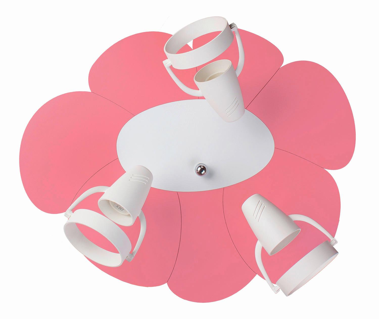 Kinderdeckenleuchte 5244422 Blume - Rosa/Weiß, Basics, Holzwerkstoff/Kunststoff (39/33/16cm)