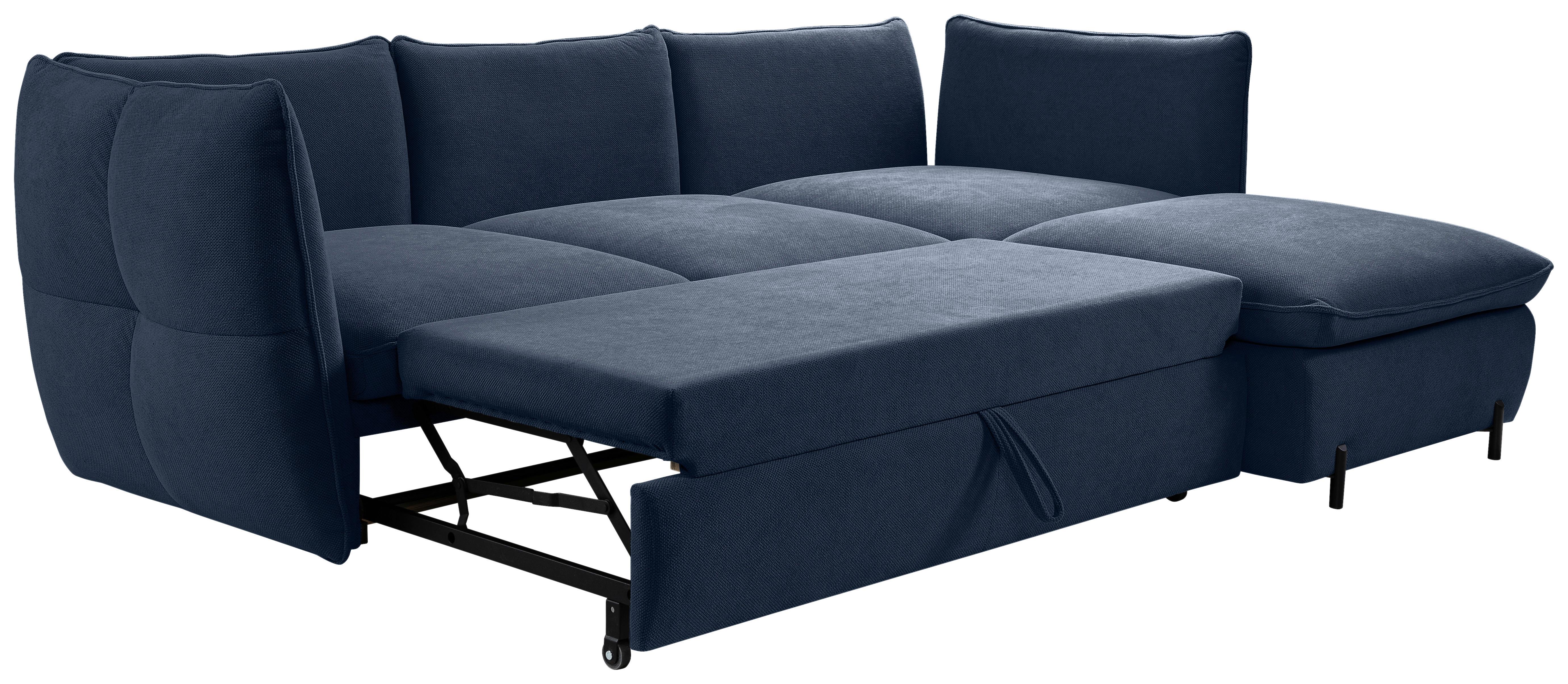 Ecksofa Baloo, Blau S: 262x178 cm - Blau/Schwarz, MODERN, Textil (262/178cm) - MID.YOU