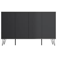 Sideboard Posseik Industrial Graphitfarben/eichef. 155 Cm - Eichefarben/Schwarz, Design, Holzwerkstoff (155/93,6/42cm) - P & B