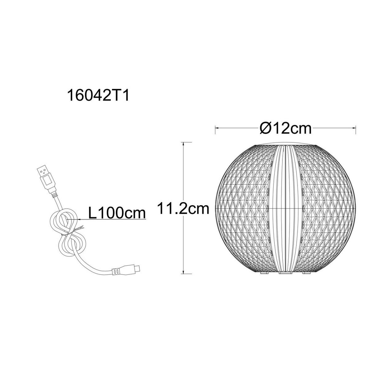 Akku-Tischleuchte 16042t1 - Klar/Transparent, KONVENTIONELL, Kunststoff (12/11.2cm) - Globo