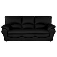 Schlafsofa Oslo Schwarz B: 205 cm - Schwarz, Design, Leder (205/92/85cm) - Livetastic
