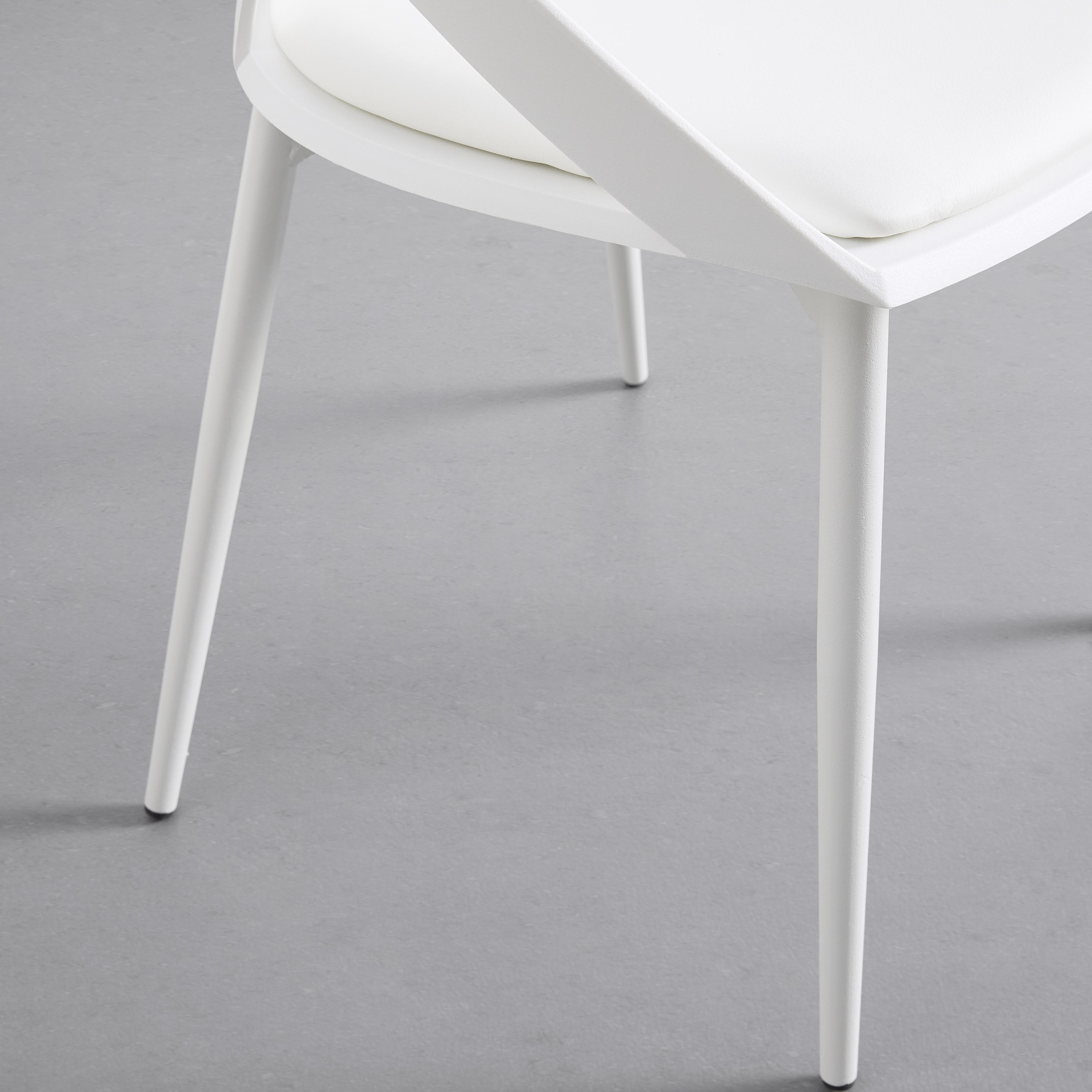 Jídelní Židle Dori Bílá - bílá, Moderní, kov/textil (51,5/79/48,5cm) - Bessagi Home