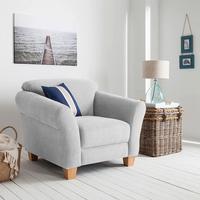 Sessel Gotland silberfarben Rücken echt, 101x84x89 cm - Silberfarben/Naturfarben, KONVENTIONELL, Textil (101/84/89cm) - Sit & More