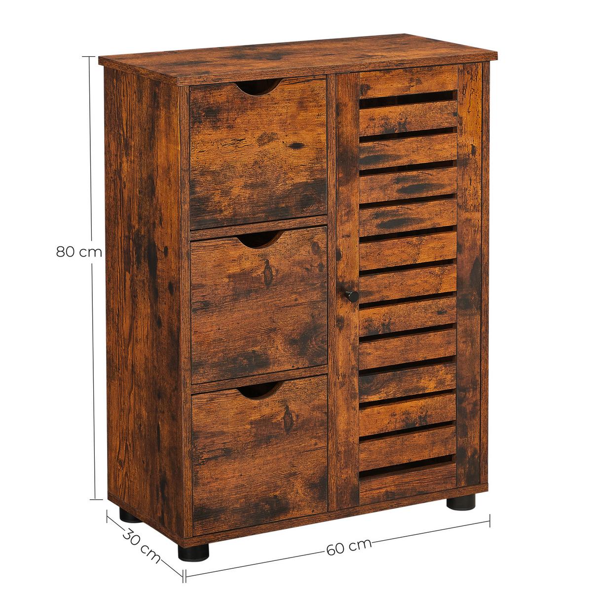 Midischrank Bbk143x01v1 - Schwarz/Braun, Trend, Holzwerkstoff (60/80/30cm) - MID.YOU