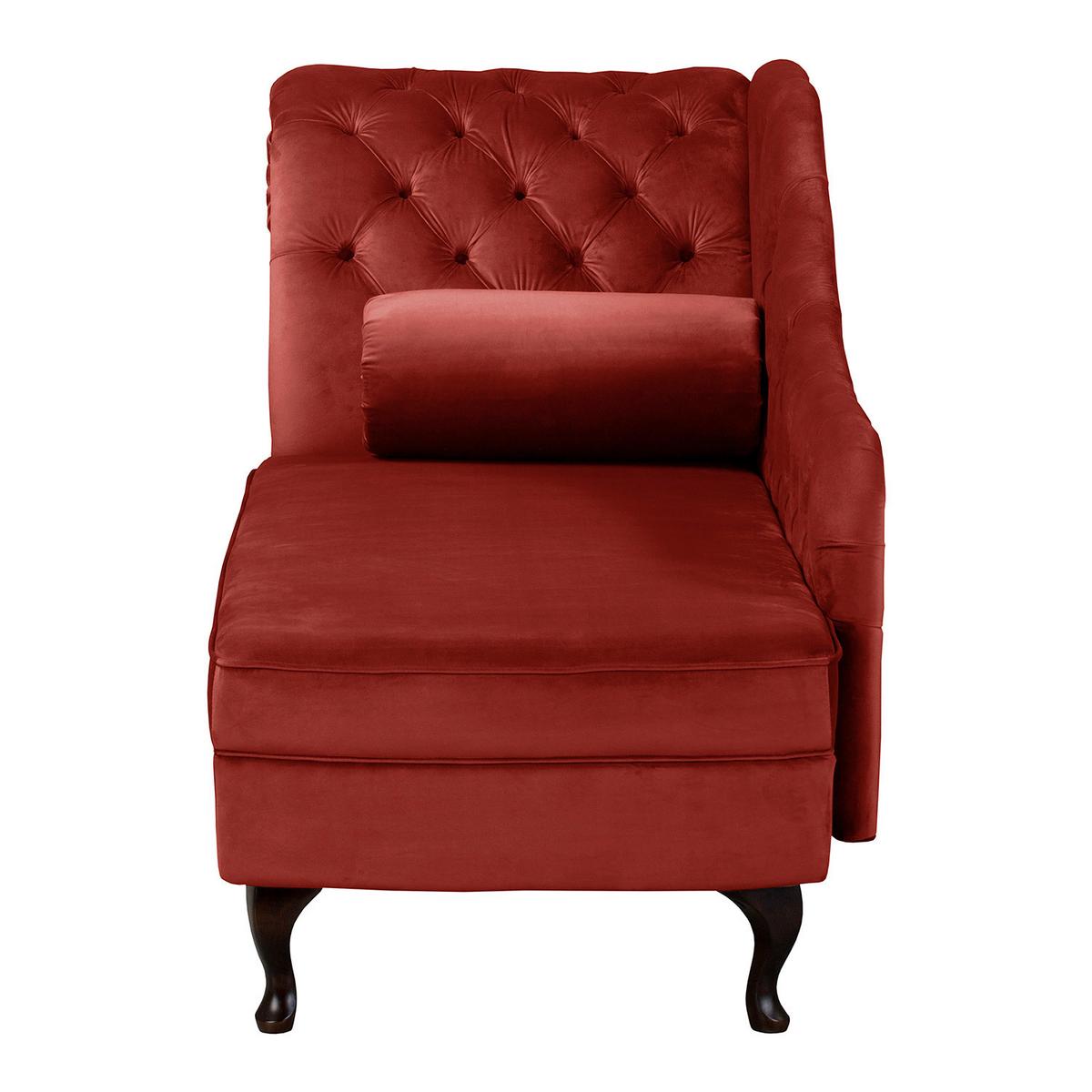 Récamiere Pako Bordeaux B: 185cm - Bordeaux/Braun, Design, Textil (185/93/75cm) - Livetastic