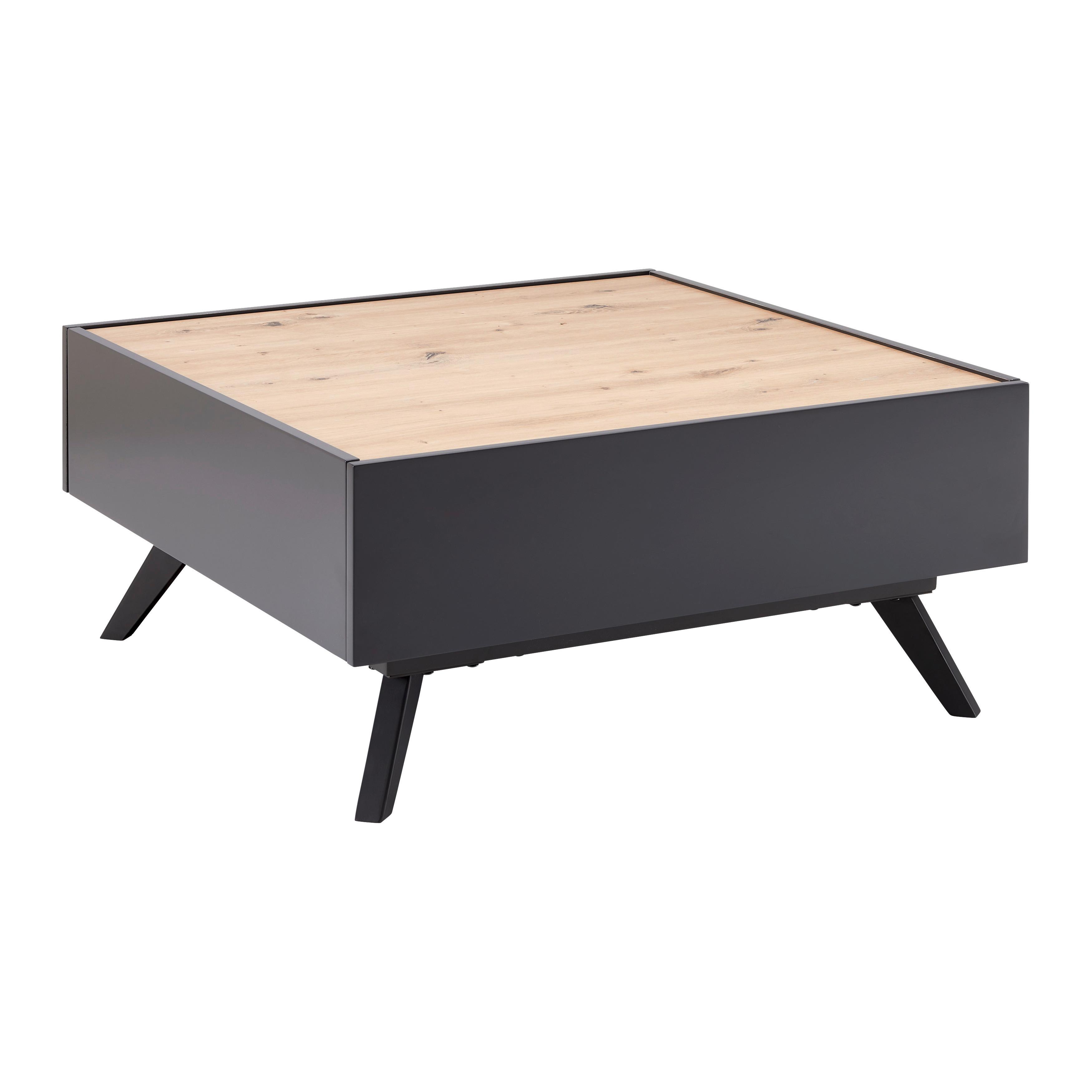 Konferenční stolek FOSCO - šedá/černá, Moderní, kov (80/80/38cm) - Bessagi Home