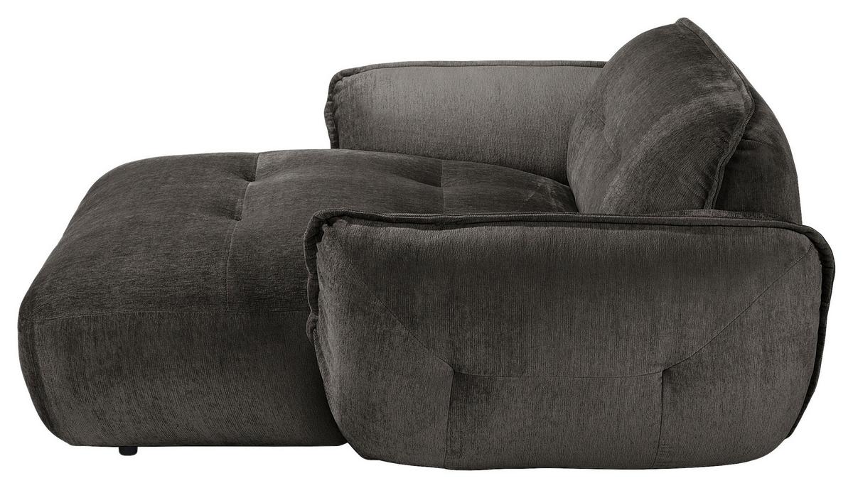 XXL-Sessel Fluffy, Anthrazit B: 182 cm - Anthrazit/Schwarz, MODERN, Textil (182/87/184cm) - Trendmanufaktur