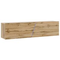 Lowboard Slant 160 - Eiche Wotan/Schwarz, Design, Holzwerkstoff (160/35/40cm) - Livetastic