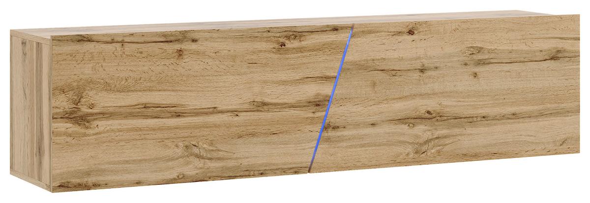 Lowboard Slant 160 - Eiche Wotan/Schwarz, Design, Holzwerkstoff (160/35/40cm) - Livetastic