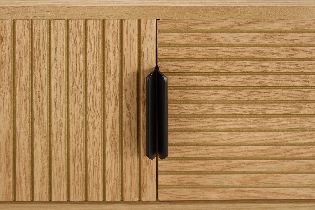 Lowboard Schwarz, Eiche Dekor B: 160cm - Eichefarben/Schwarz, Design, Holz/Holzwerkstoff (160/50/40cm) - Livetastic