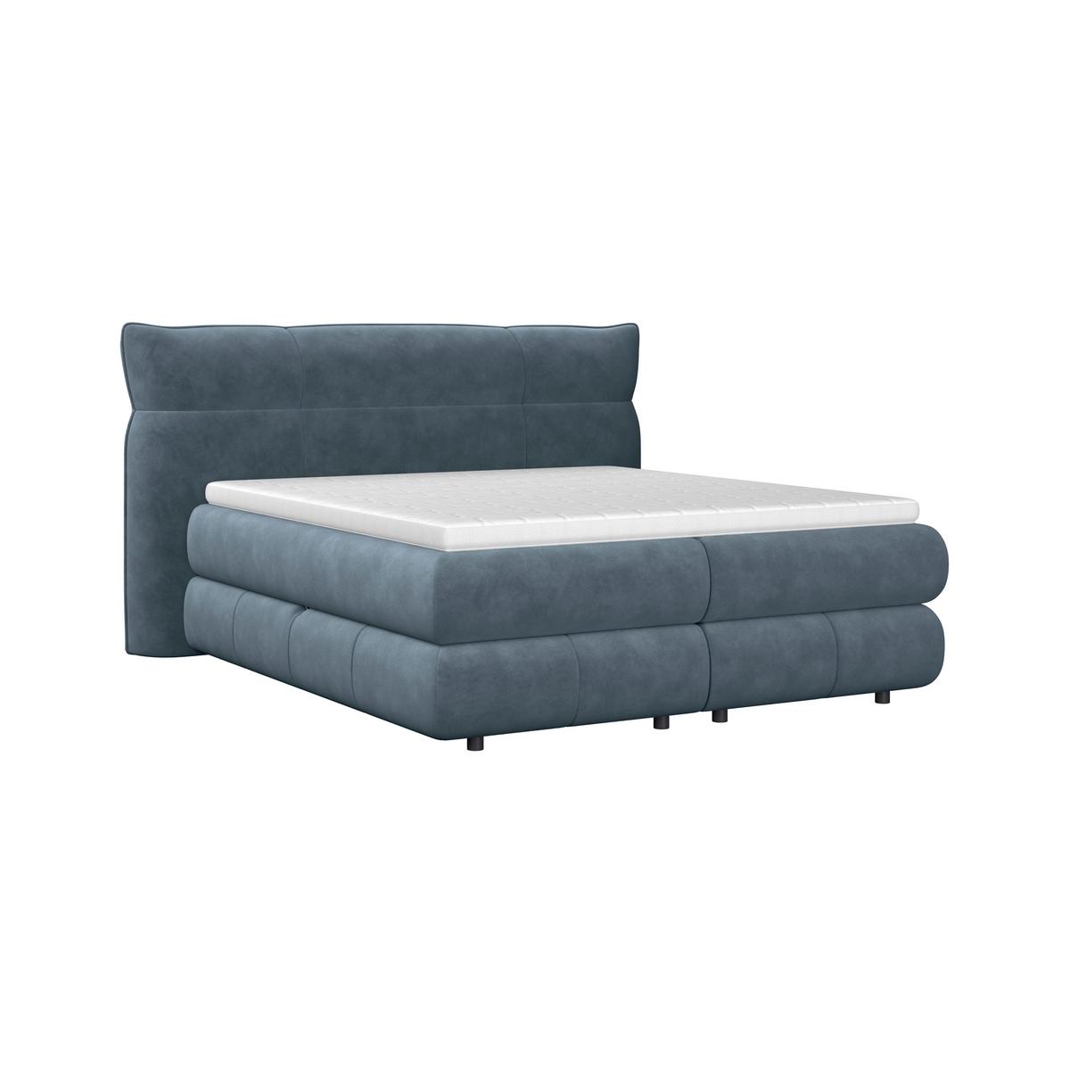 Boxspringbett Carmelo Blaugrün 180x200 cm - Schwarz/Grün, Trend, Textil (180/200cm)