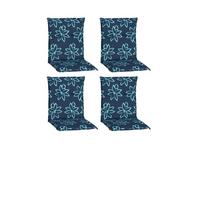 Niederlehner Auflage 4er-set Bunde100x50x6cm Blau - Dunkelblau/Hellblau, Basics, Textil (100/50/6cm) - Gardenson