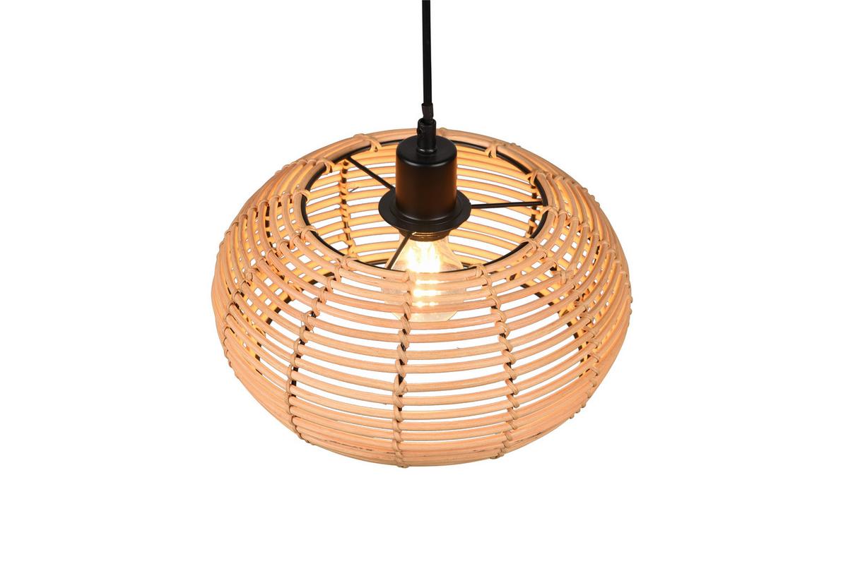 Hängeleuchte 312200136 Inga - Schwarz/Braun, Natur, Holz/Metall (29/150cm) - Trio Leuchten
