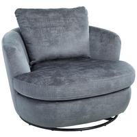 Designsessel Isla Grau B: 110 Cm - Edelstahlfarben/Grau, Trend, Textil (110/85/99cm) - Livetastic