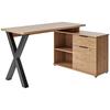 Eckschreibtisch Mit Stauraum B 140cm H 76cm Club, Eichefarbe - Eichefarben, MODERN, Holzwerkstoff (140/95/76cm) - Livetastic