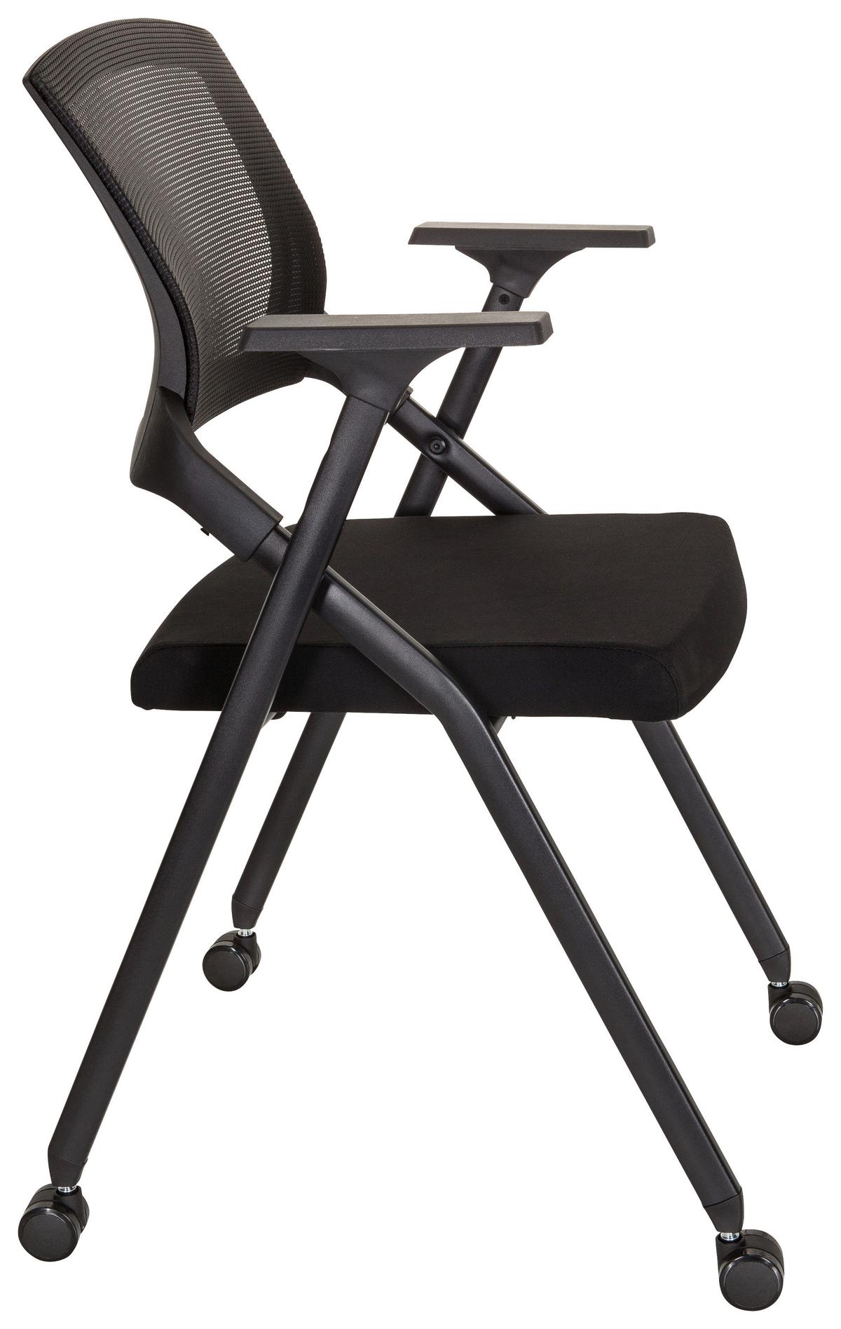 Besucherstuhl Priority II Klappbar Schwarz Bis 150 Kg - Schwarz, MODERN, Kunststoff/Textil (61/98/58cm) - MID.YOU