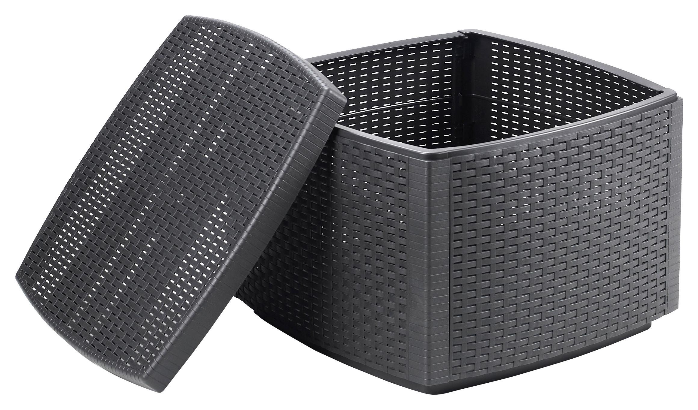 Párnatartó Láda Naxos - antracit, Konventionell, műanyag (53/53/40cm) - Mömax