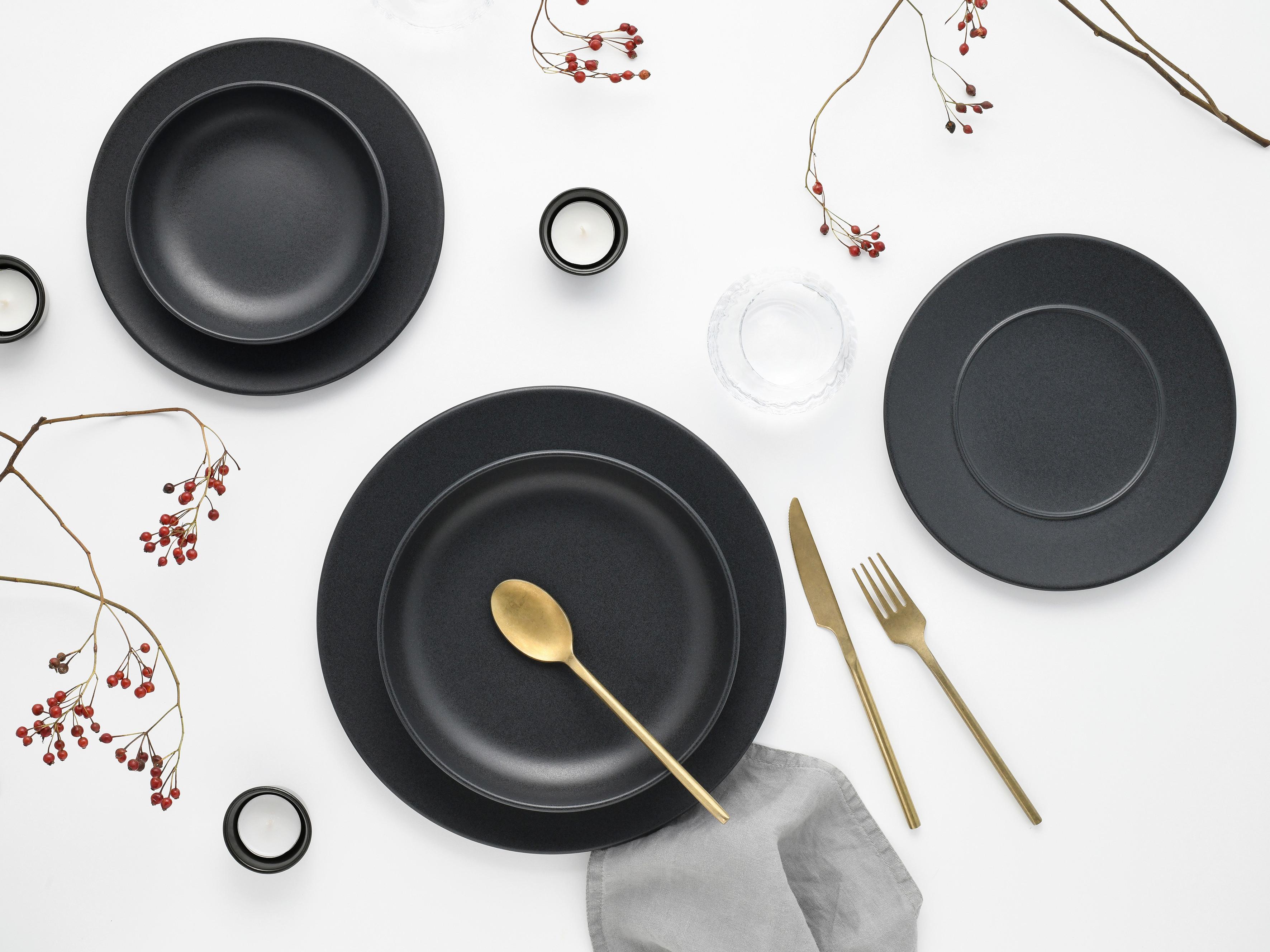 Tafelservice Unico Schwarz 8-Teilig - Schwarz, Basics, Keramik - Creatable
