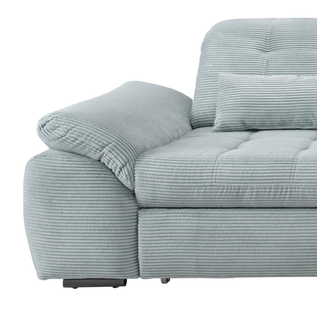 Ecksofa mit Bettkasten Rigatti Hellblau S: 314x184 cm - Schwarz/Hellblau, MODERN, Textil (314/184cm) - Livetastic