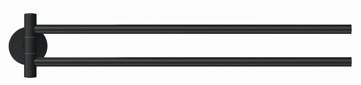 Handtuchhalter Moon Schwarz B: 5 cm - Schwarz, Trend, Metall (5/8,4/45,6cm) - Tesa