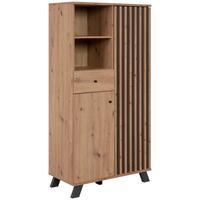 Highboard 80cm Medan 53a Eiche Artisan Dekor - Anthrazit/Eiche Artisan, Design, Holzwerkstoff (80/156/40cm) - MID.YOU