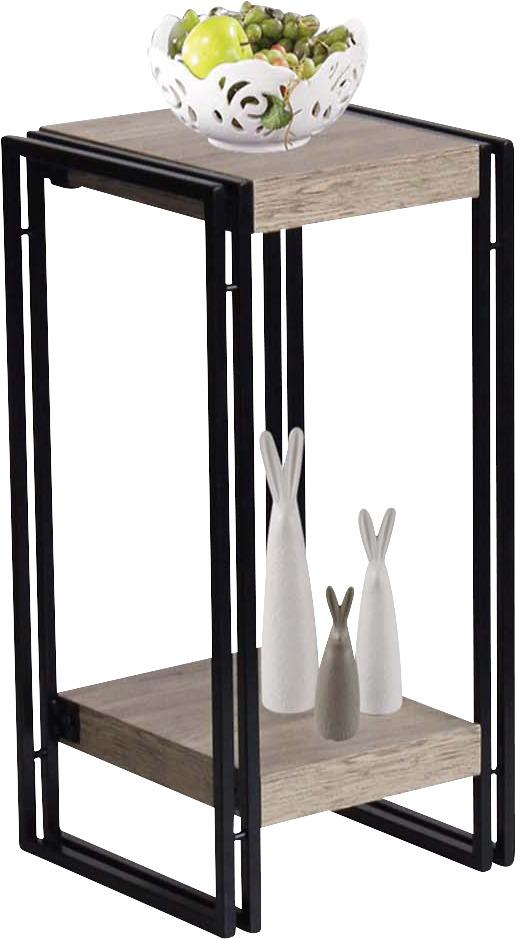 SLOUP NA KVĚTINY SCOTT 4 - černá/barvy dubu, Moderní, kov/kompozitní dřevo (30/55/30cm) - Ondega