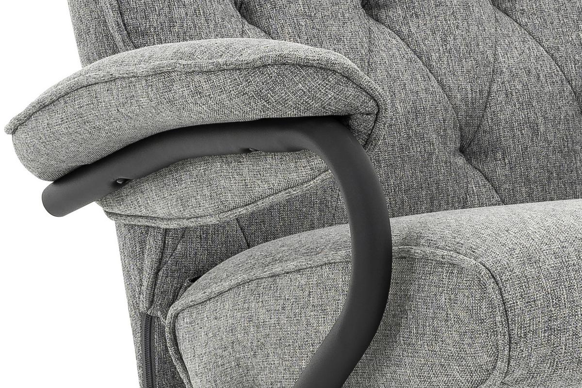 Relaxsesselset Tina - Schwarz/Grau, MODERN, Textil (77,5/107/85cm) - MID.YOU