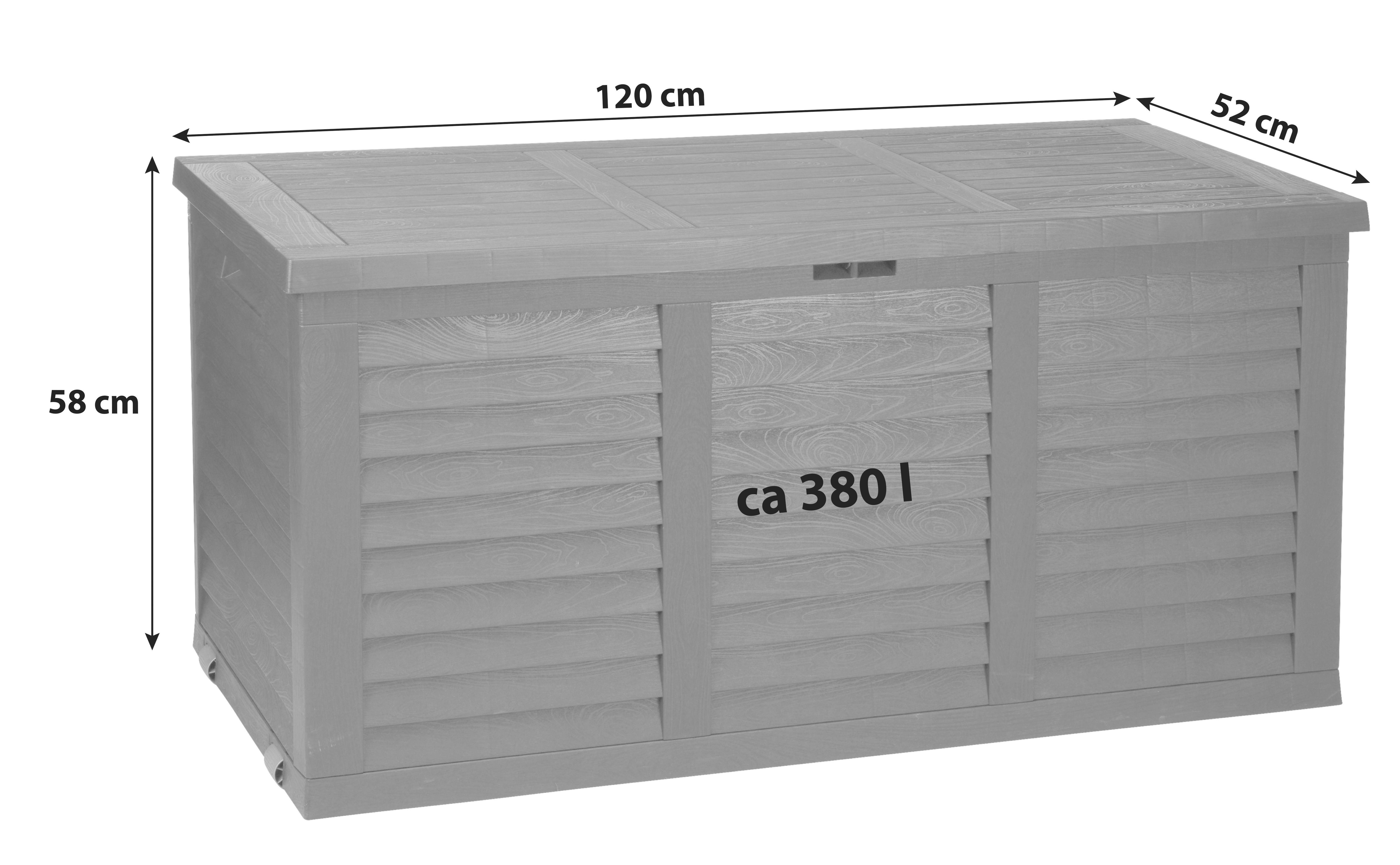 Kissenbox Hippo 120x58x52 cm Schwarz, Kunststoff - Dunkelgrau, MODERN, Kunststoff (120/58/52cm)