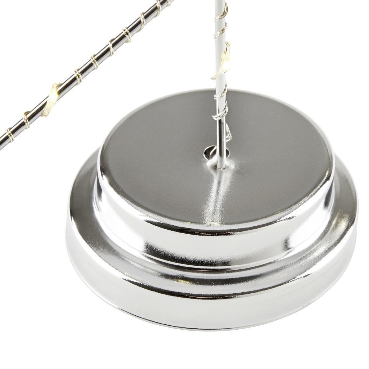 Dekoračná hviezda s LED 'FRISO' - strieborná, Modern, kov (27/8,5/31,5cm) - Bessagi Home