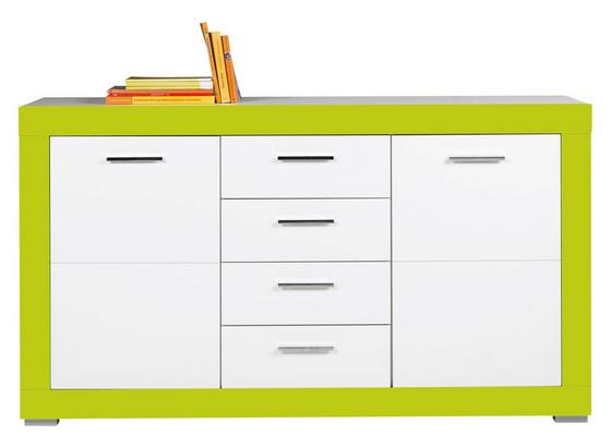Komoda Sideboard Derby - bílá/zelená, Moderní, dřevěný materiál (155/90/40,5cm) Komoda Sideboard Derby - bílá/zelená, Moderní, dřevěný materiál (155/90/40,5cm)
