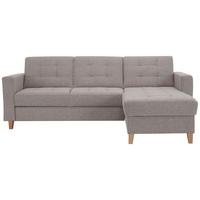 Rohová sedačka BERGEN, oboustranná, hnědá tk. NEVE - přírodní barvy/hnědá, Design, dřevo/textil (160/231cm) - Luca Bessoni