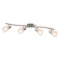 Strahler Dija 4-Flammig verstellbar L: 81 cm - Klar/Chromfarben, KONVENTIONELL, Glas/Metall (81/28,5/19cm) - James Wood