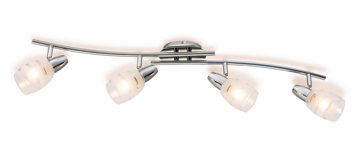 Strahler Dija 4-Flammig verstellbar L: 81 cm - Klar/Chromfarben, KONVENTIONELL, Glas/Metall (81/28,5/19cm) - James Wood