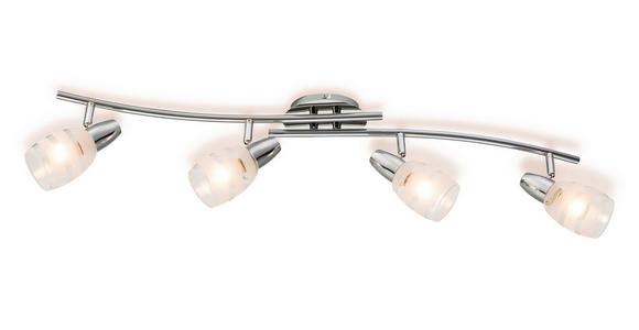 Strahler Dija 4-flammig Verstellbar L: 81 Cm - Klar/Chromfarben, KONVENTIONELL, Glas/Metall (81/28,5/19cm) - James Wood