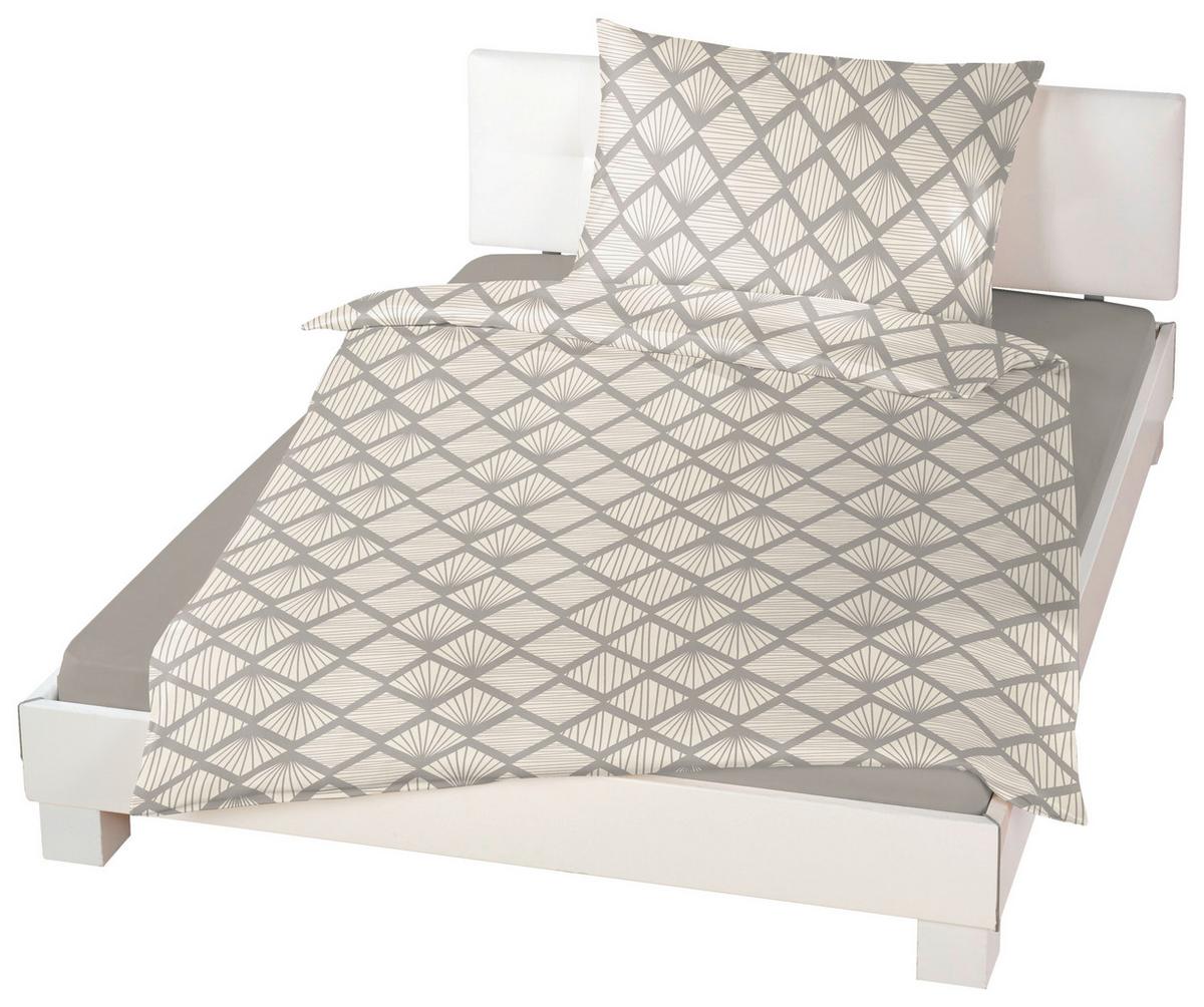 Bettwäsche 140x200 Cm Lenka Mikrofaser Blau/beige - Blau/Beige, KONVENTIONELL, Textil - Ondega