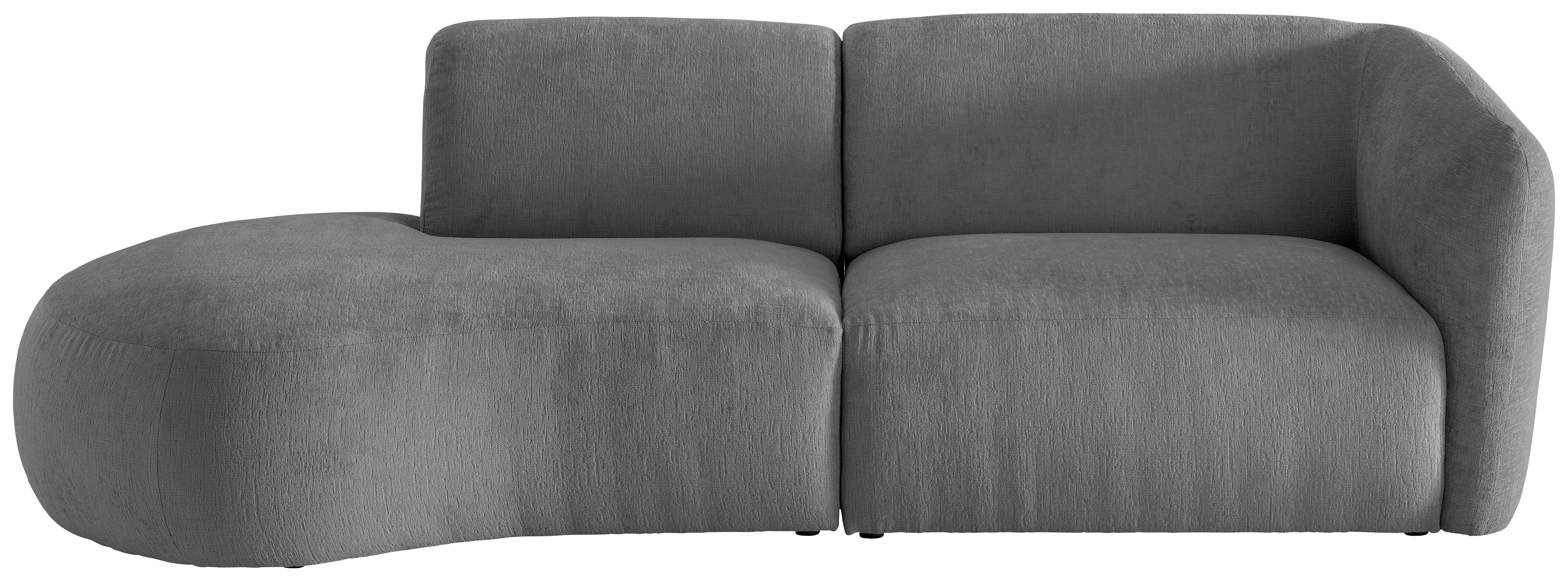 Ecksofa Jesi, Graubraun S: 107x238 Cm - Graubraun/Schwarz, MODERN, Textil (107/238cm) - Livetastic