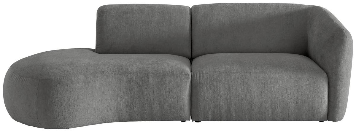 Ecksofa Jesi, Graubraun S: 107x238 Cm - Graubraun/Schwarz, MODERN, Textil (107/238cm) - Livetastic