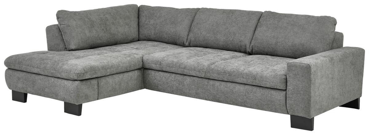 Rohová sedačka LANDO, ľavá, sivá ženilka, bez funkcií - čierna/sivá, Modern, kov/textil (197/289cm) - Premium Living