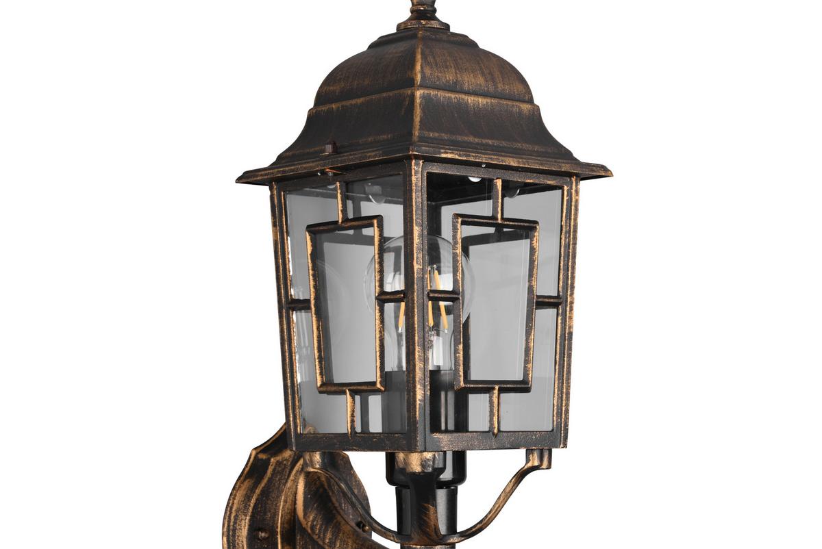 Außenwandleuchte 205960128 Volturno - Rostfarben/Transparent, KONVENTIONELL, Glas/Metall (15/19,5/41,5cm) - Trio Leuchten