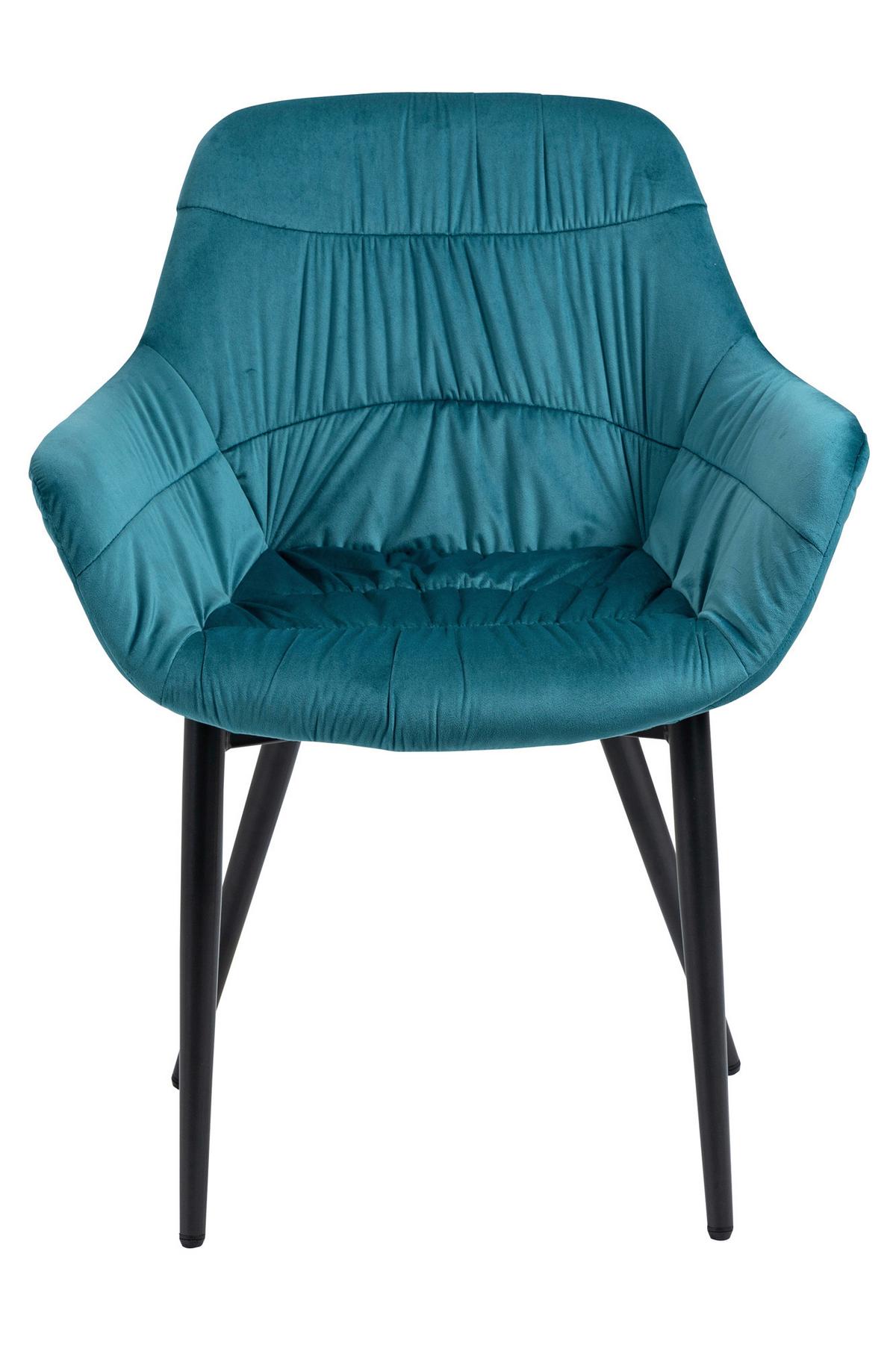 Tischgruppe Akazie Massiv/türkis 5--Teilig. - Türkis/Naturfarben, MODERN, Holz/Textil (180/90/76,5cm) - Livetastic