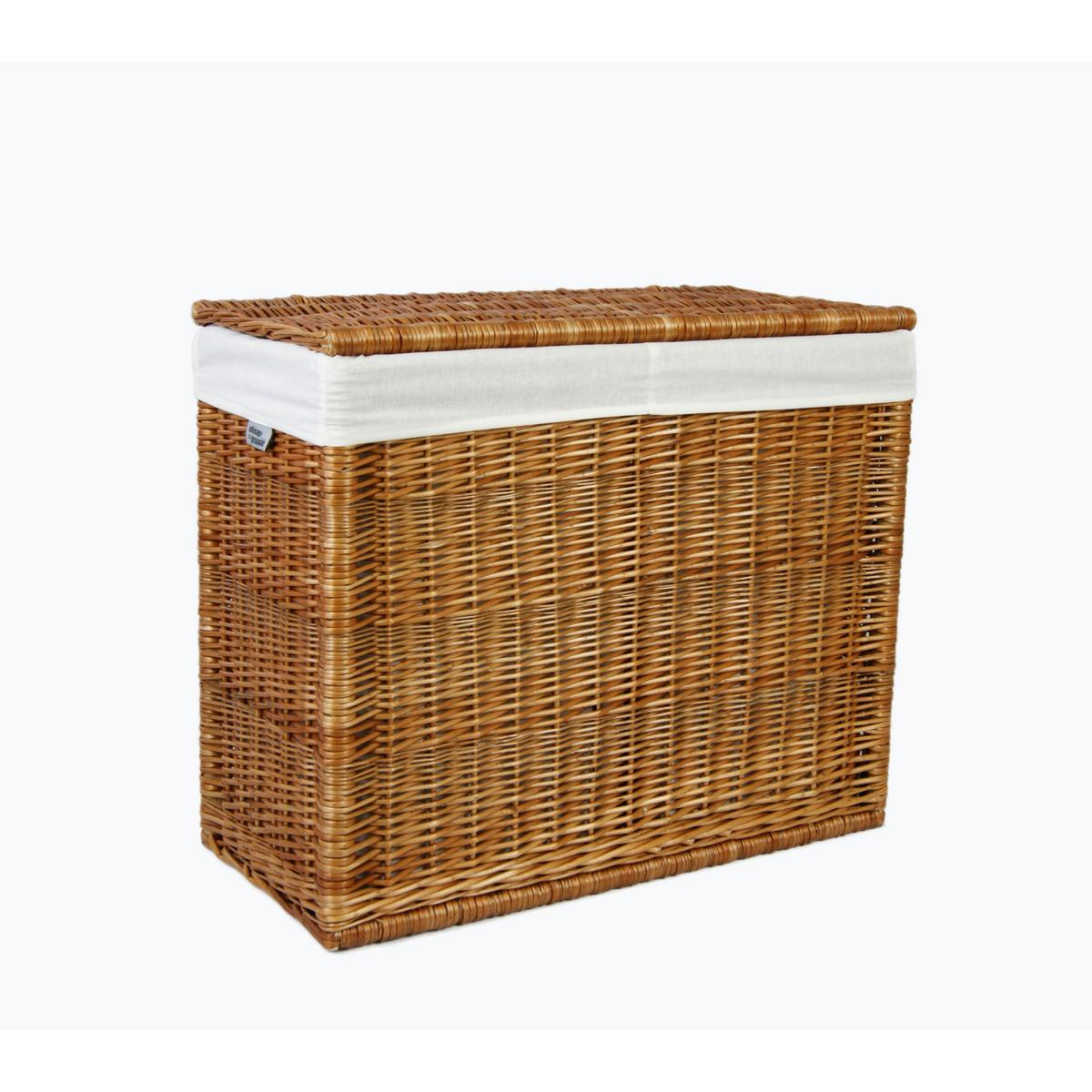 Wäschesammler Weide, LxBxH: 68x34x57 cm - Braun, Basics, Holz (68/34/57cm)