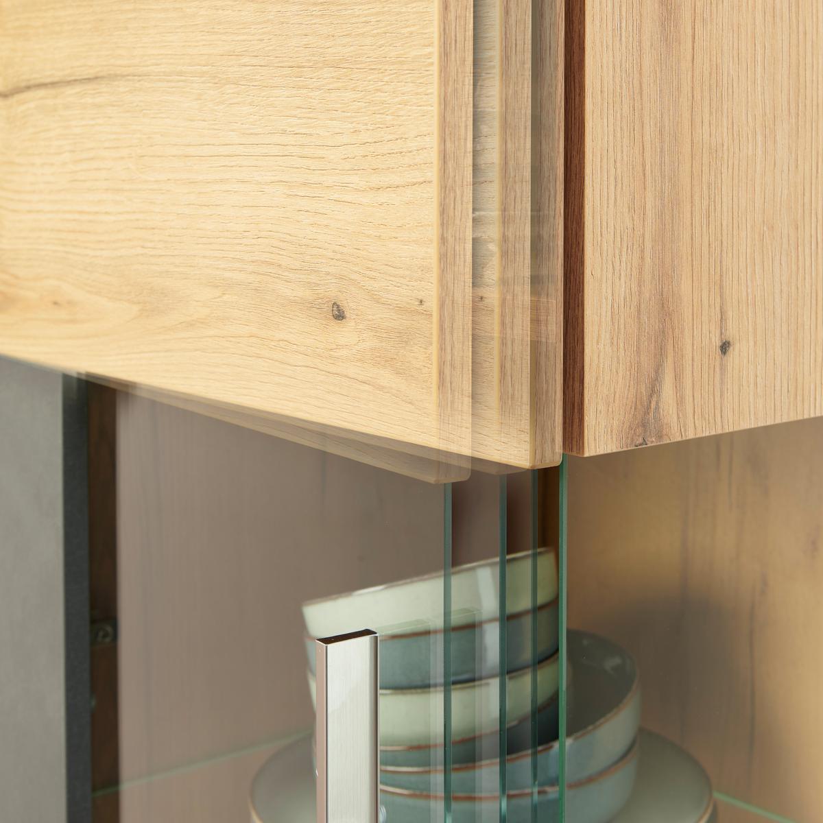 Wohnkombination Modern 3-Tlg. Limit Eiche Dekor/Matera - MODERN, Glas/Holzwerkstoff (326/201/40cm)