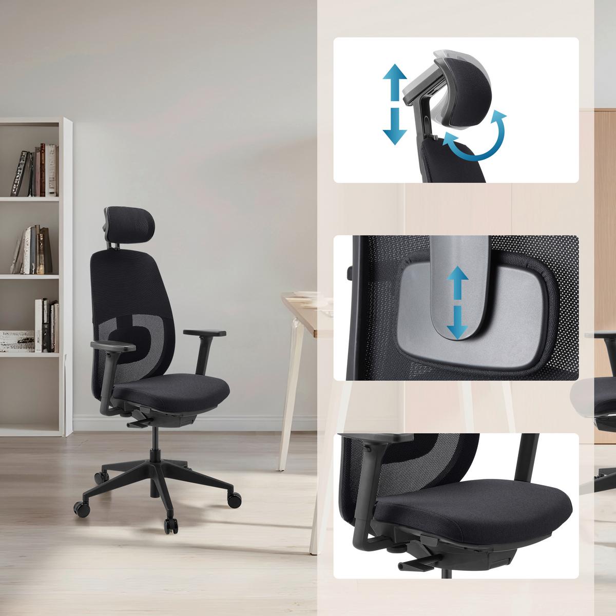 DREHSTUHL Skanis Pro Schwarz B: 71cm - Schwarz, MODERN, Kunststoff/Textil (71/131/66cm) - MID.YOU