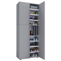 Skřín na boty LONA XXL š: 70cm šedá - šedá/černá, Konvenční, kompozitní dřevo/plast (70/182/37cm) - MID.YOU