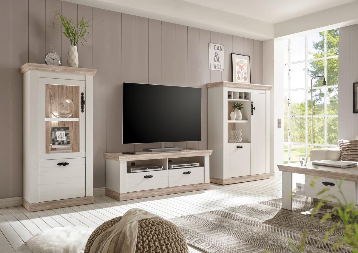 Vitrine Florenz Pinienfarben B: 71cm - Pinienfarben, Design, Holzwerkstoff (71/146/37cm) - MID.YOU